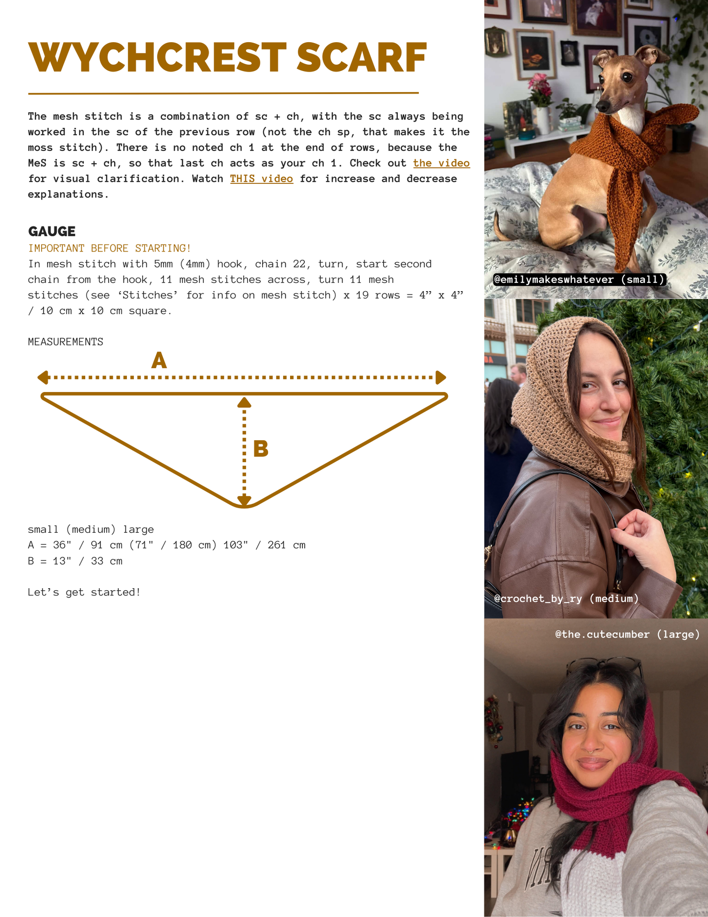 Wychcrest Scarf Pattern