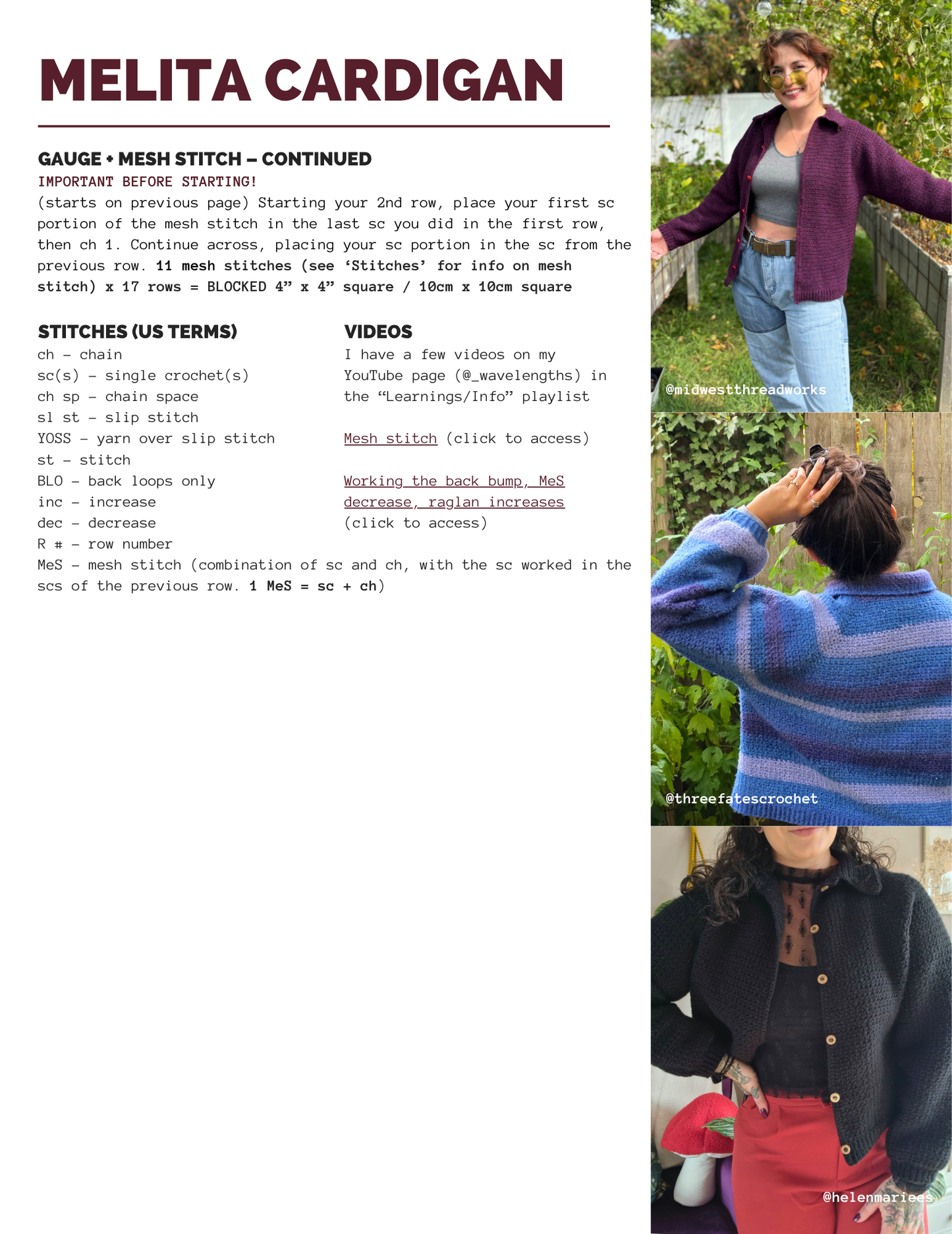 Melita Cardigan Pattern