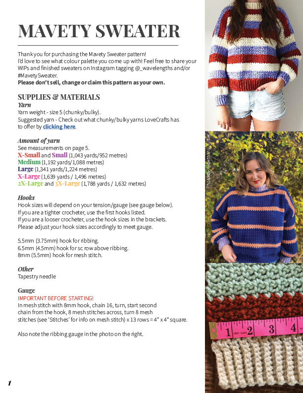 Mavety Sweater Pattern