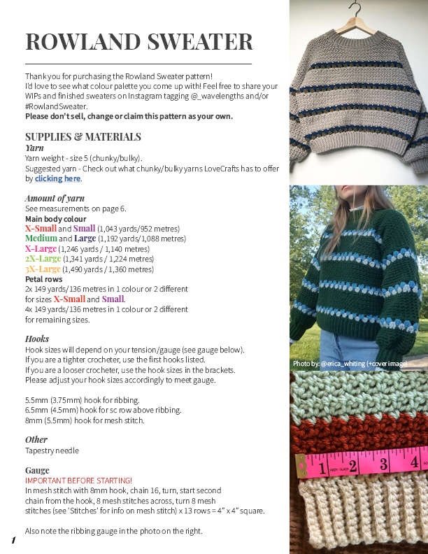 Rowland Sweater Pattern