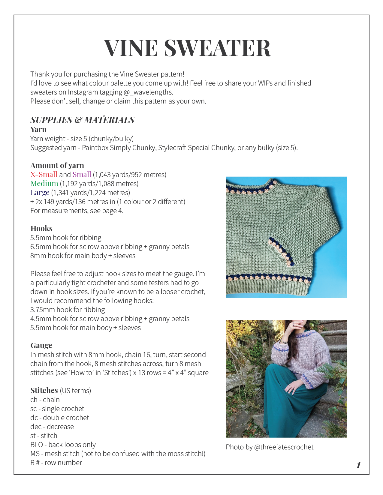 Vine Sweater Pattern